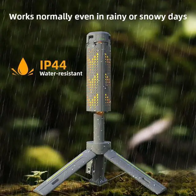 Alt view image 7 of 7 - Rechargeable 8000mAh Camping and Work Light with Adjustable Stand 3.4 ft, 3000 Lumen Cordless Work Light Featuring 3 Adjustable Heads, Dimmable Emergency Flashlight with Telescopic Tripod