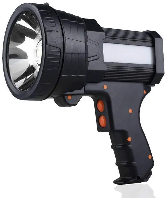 Main image of YIERBLUE Rechargeable Spotlight, Super Bright 2000,000 High Lumen LED Handheld Spotlight Long Lasting Large Flashlight Searchlight and Flood Camping Flashlight with Foldable Tripod Black