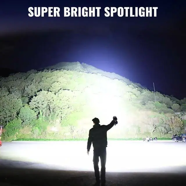 Alt view image 2 of 7 - Sigoobal Rechargeable Spotlight,2000000 LM Super Bright Handheld Spot Light LED Flashlight High Lumens,Powered Spotlight Large Searchlight Outdoor with Solar Panels for Boating Camping Hunting