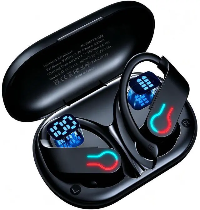 Main image of Wireless Earbuds 120hrs Bluetooth 6.1 Headphone Sport, 2026 Bluetooth Earbuds with Fast Charging Case Dual LED Display Earphones ENC Noise Cancelling Mic with Easy Button Controls, IPX7 Waterproof