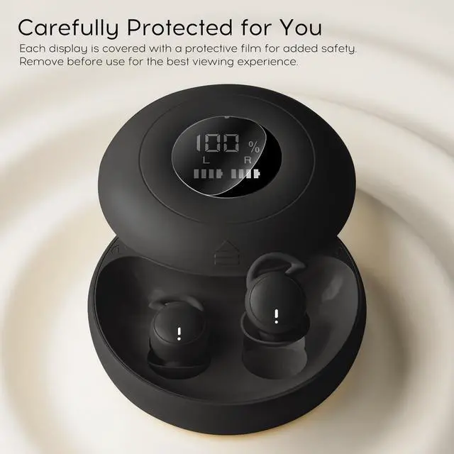 Alt view image 7 of 7 - Sleep Earbuds Bluetooth 6.0, Mini Invisible Silicone Sleep Earbuds for Side Sleepers, Noise Blocking Sleeping Headphones, Hidden Earbuds with LED Display for Small Ears, Sleep & Relax - Black