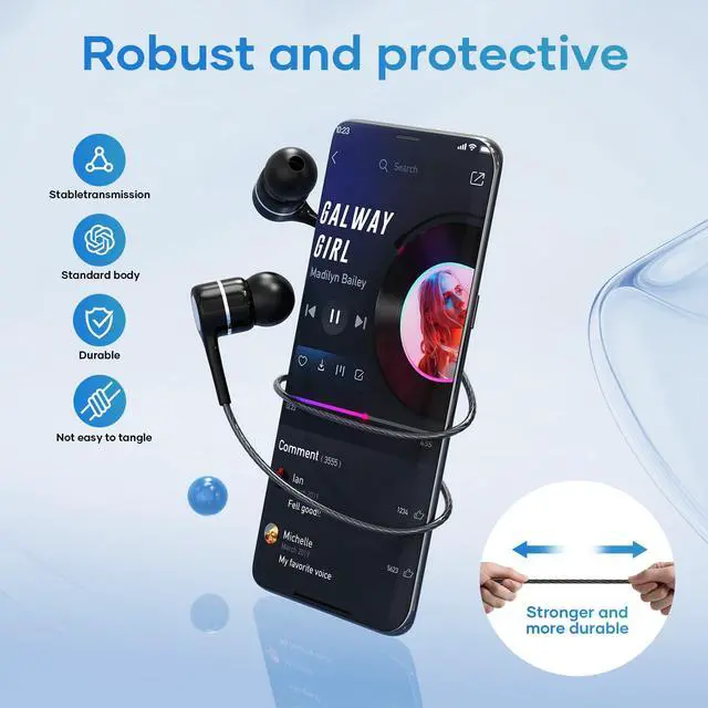 Alt view image 3 of 7 - LWZCAM USB C Earbuds with Microphone 5 Pack, in-Ear Wired Headphones with Noise Isolating, Type C Earphone Heavy Bass Stereo Headsets Compatible with iPad, Android Smartphones, for Most USB-C Devices