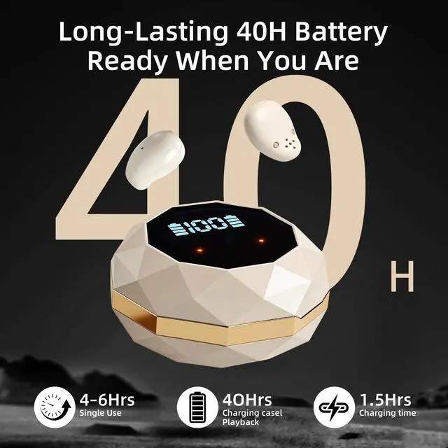 Alt view image 7 of 7 - Sleep Earbuds for Side Sleepers,Mini Invisible Wireless Earbuds for Small Ear Canals,Bluetooth 5.4, 40H Battery,Noise Blocking,Waterproof,LED Power Display,Tiny Earbuds for Work,Sleep(Purple)