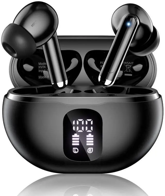Main image of XIAOWTEK Wireless Earbuds, Bluetooth 5.4 Ear Buds Bass Stereo, Headphones with Noise Cancelling Mic, LED Display in Ear Earphones Clear Calls, IP7 Waterproof Bluetooth Earbuds for Phone/Android/iPad