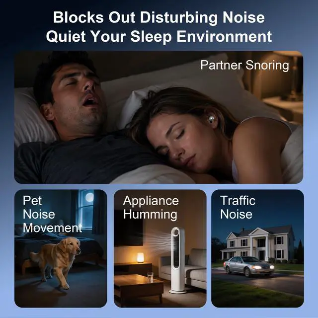 Alt view image 2 of 7 - 2026 Sleep Earbuds Bluetooth 6.1 - Ultra Comfort Ear Plugs for Sleeping Invisible Sleep Headphones for Side Sleepers, 48H Playtime, Crystal-Clear Calls - Silver Black