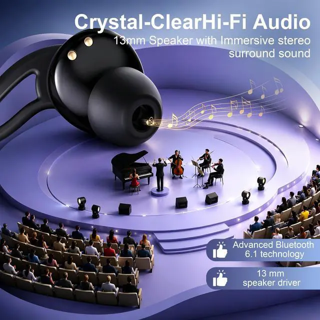 Alt view image 3 of 7 - 2026 Sleep Earbuds Bluetooth 6.1 - Ultra Comfort Ear Plugs for Sleeping Invisible Sleep Headphones for Side Sleepers, 48H Playtime, Crystal-Clear Calls - Silver Black