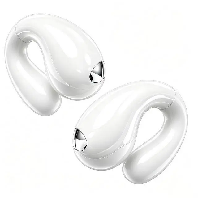 Main image of Upgraded Ultra Open Ear Earbuds - Lightweight Comfort Clip-On Wireless Bone Conduction Earbuds, Secure Fit & AI-Powered Clear Calls Bluetooth Open Ear Headphones for Work,Commute,Workout,Running,White