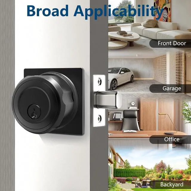 Alt view image 7 of 7 - GeekTale Smart Deadbolt, Fingerprint Deadbolt Lock, Fingerprint Door Knob with Lock, Keyless Deadbolt, Keyless Entry Door Lock with App, for Front Door, Garage, Easy Installation