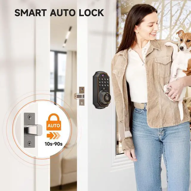 Alt view image 7 of 7 - YHV Keyless Entry Door Lock with Camera Fingerprint Smart Door Lock with App Remote Control, Wi-Fi Connected Electronic Keypad Code Deadbolt Auto Unlock for Front Door