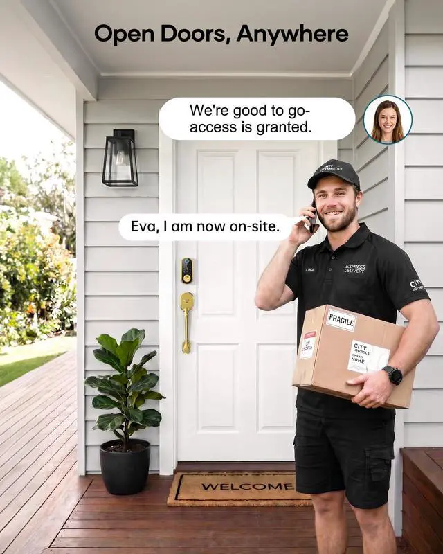 Alt view image 3 of 7 - Smart Lock SMONET Keyless Entry Front Door Lock Set Fingerprint Deadbolt Keypad Handleset Biometric Digital Smart Bluetooth Deadbolt Works with Alexa Gold