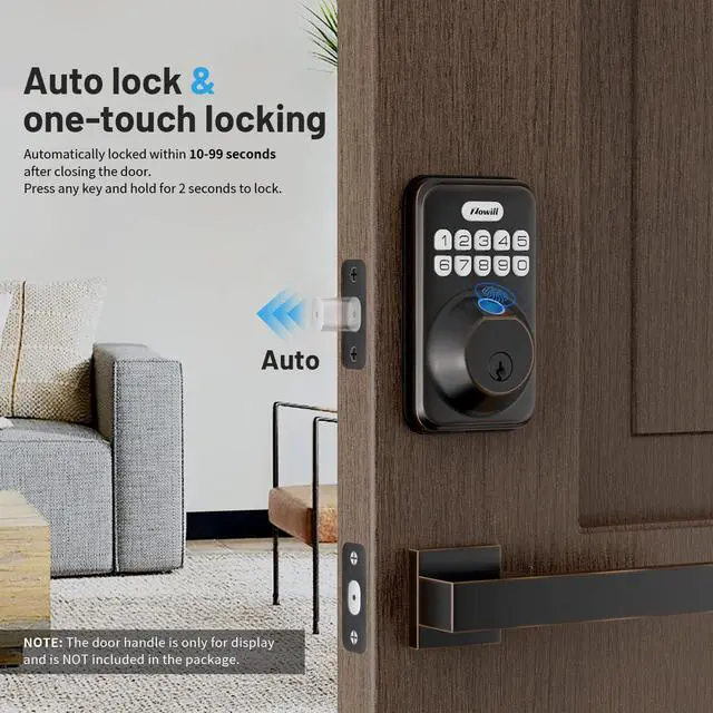 Alt view image 4 of 7 - Fingerprint Door Lock, Zowill Keyless Entry Door Lock Keypad Deadbolt with 20 Biometric Fingerprints, 20 User Codes, Auto Lock, Anti-Peeping Password, IP54 Waterproof, Easy Installation Smart Lock