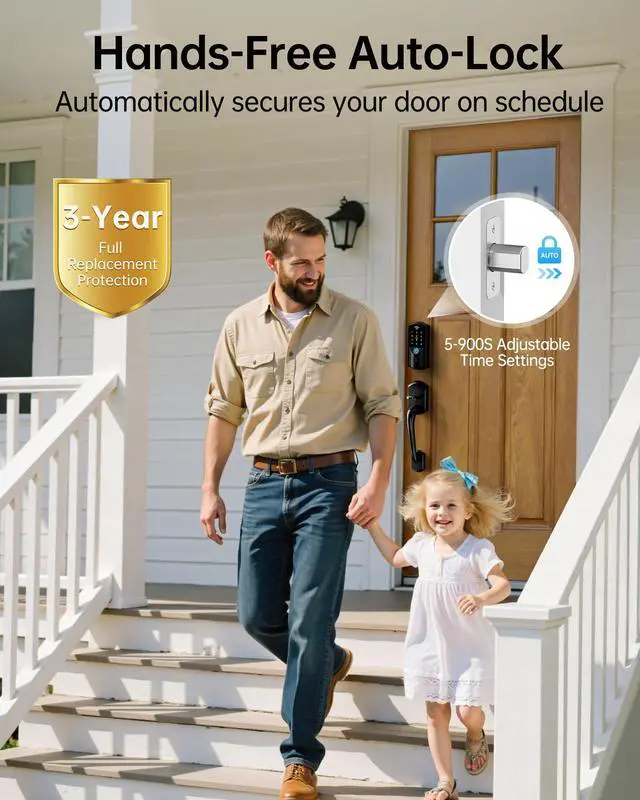 Alt view image 7 of 7 - WiFi Smart Lock for Front Door Firstriver Keyless Entry Electronic Deadbolt with Biometric Fingerprint & Digital Keypad Built-in Wi-Fi App Control Auto Lock Compatible with Alexa & Google Assistant