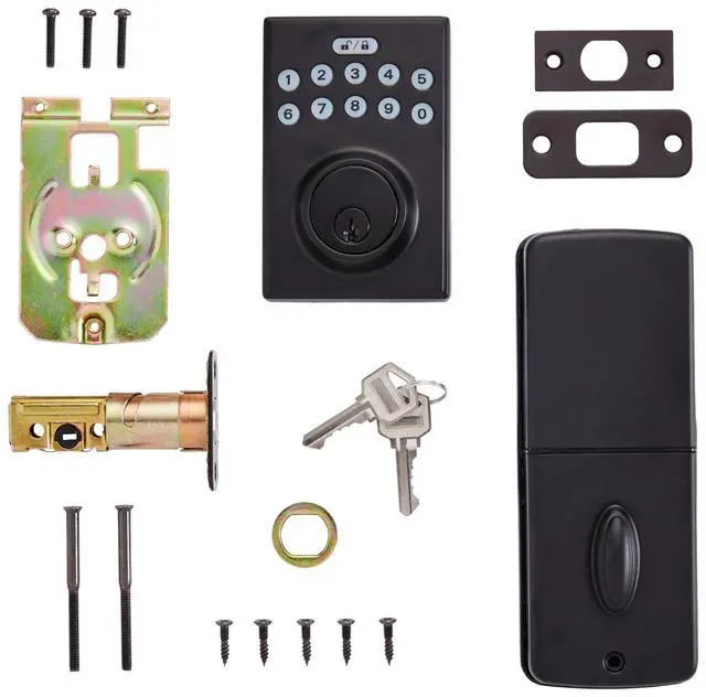 Alt view image 3 of 4 - Amazon Basics Electronic Keypad Deadbolt Door Lock with Auto Lock, Touch-Control Keyless Entry, Customizable User Codes, Easy Installation, Contemporary, Matte Black, 1-Pack