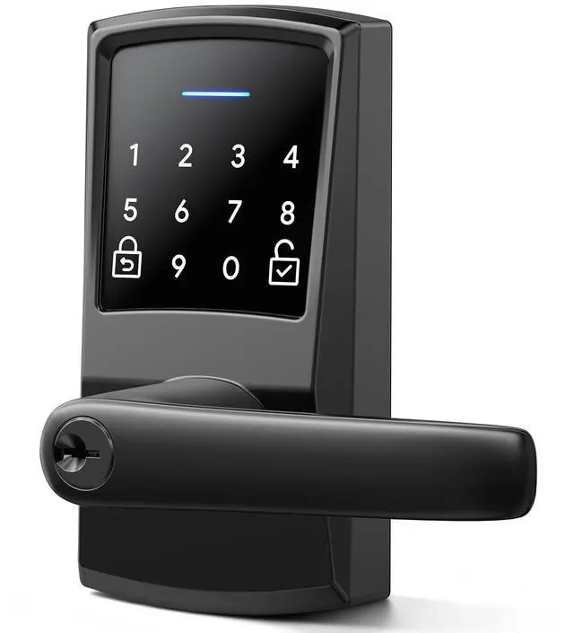Main image of Keypad Door Lock with Handle, Nyboer Keyless Entry Digital Handle Lock, Smart Locks for Front Door, Electronic Knob with Code, Easy Installation, Matte Black