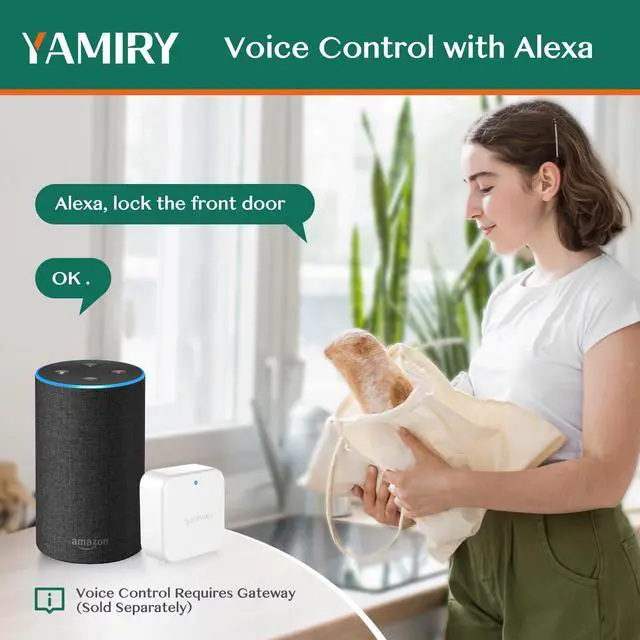Alt view image 4 of 6 - Yamiry Smart Door Lock, Biometric Fingerprint, Keyless Entry, App Control, 6 Ways to Unlock, DIY Installation, Black