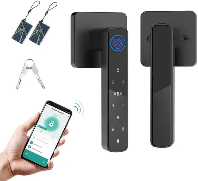 Main image of Fingerprint Door Lock-Smart Door knob, Biometric Door Locks,with App/Code/Backup Key/Fingerprint/IC Card, Smart Door Knob Keyless Entry Door Lock with Handle for Home Hotel Office Apartment Bedroom