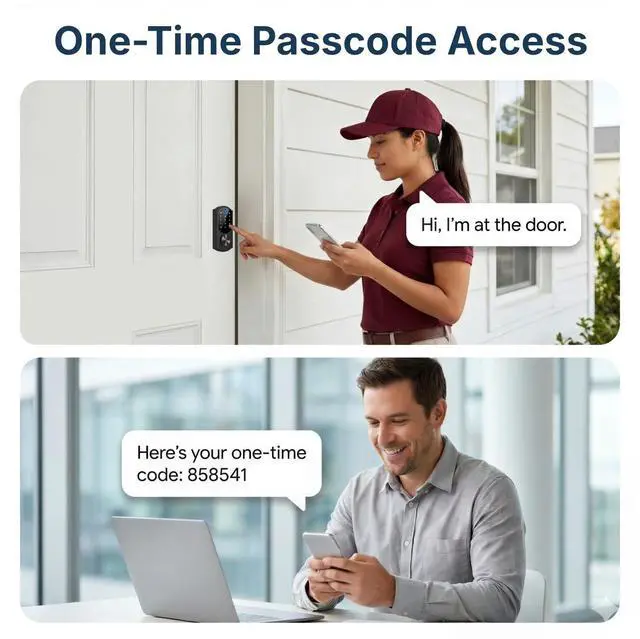 Alt view image 4 of 6 - Keyless Entry Door Lock with Built-in WiFi, Fingerprint Smart Lock for Front Door, Touchscreen Keypad Deadbolt, App Remote Control, Auto Lock, Easy Installation