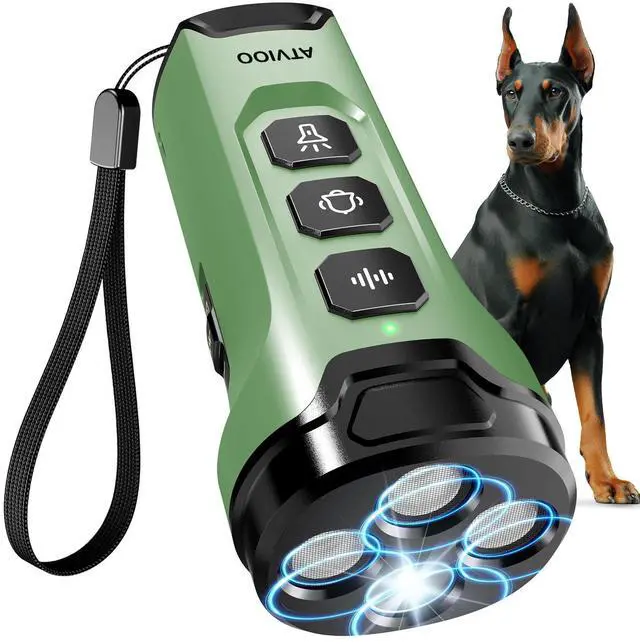 Main image of Dog Bark Deterrent Devices - Humane & Effective Training Dog, Stop No More Barking with 3X Ultrasonic Emitters (Green)