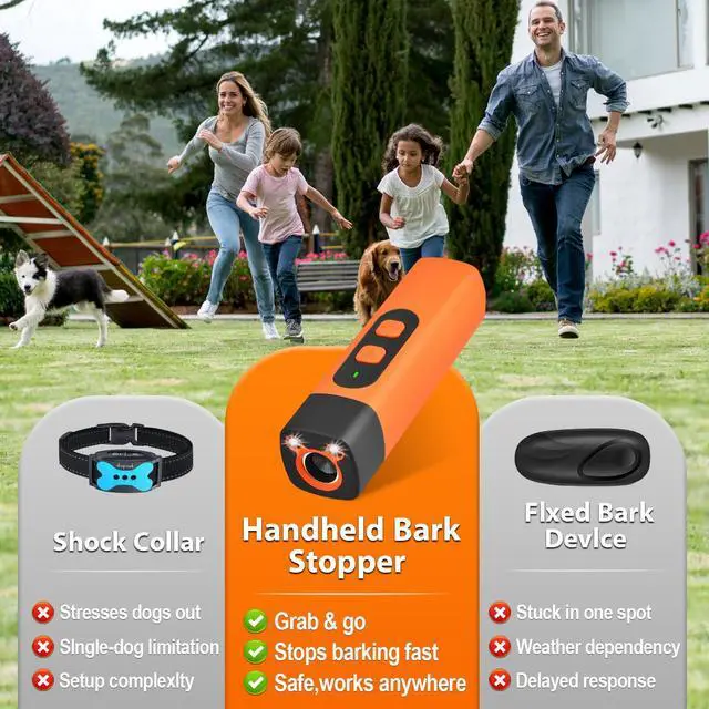 Alt view image 7 of 7 - warmow Dog Bark Deterrent Devices, Rechargeable Anti Barking Device for Dogs, 3 Modes & LED Light Ultrasonic Dog Trainer Indoor Outdoor, Suitable for Training to Improve Bad Behavior (Orange)