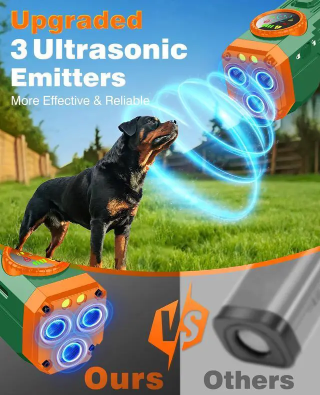 Alt view image 4 of 7 - 2026 Upgraded Smart Display Anti Barking Device for Dogs, 3X Dog Bark Deterrent Devices Bark Control with Screen & Flashlight, Rechargeable Dog Barking Silencer Portable for Indoor & Outdoor Use