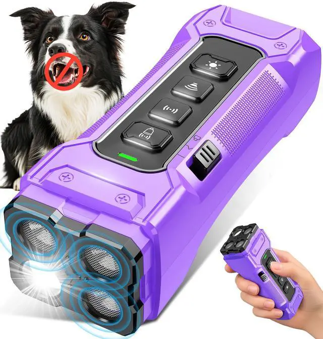 Main image of Dog Bark Deterrent Devices, Anti Barking Device 3X Ultrasonic Bark Control Device 50ft Range, Rechargeable & Safe Dog Training Tool for Quiet Walks and Peaceful Homes