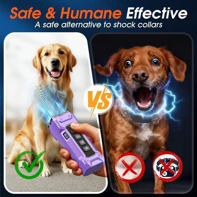 Alt view image 3 of 7 - Dog Bark Deterrent Devices, Anti Barking Device 3X Ultrasonic Bark Control Device 50ft Range, Rechargeable & Safe Dog Training Tool for Quiet Walks and Peaceful Homes
