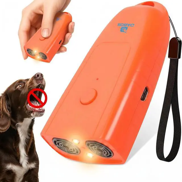 Main image of DABOS Rechargeable Ultrasonic Dog Bark Deterrent & Training Device with Laser Pointer, Humane Anti-Barking Tool, 16-24ft Effective Range