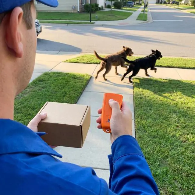 Alt view image 4 of 6 - DABOS Rechargeable Ultrasonic Dog Bark Deterrent & Training Device with Laser Pointer, Humane Anti-Barking Tool, 16-24ft Effective Range