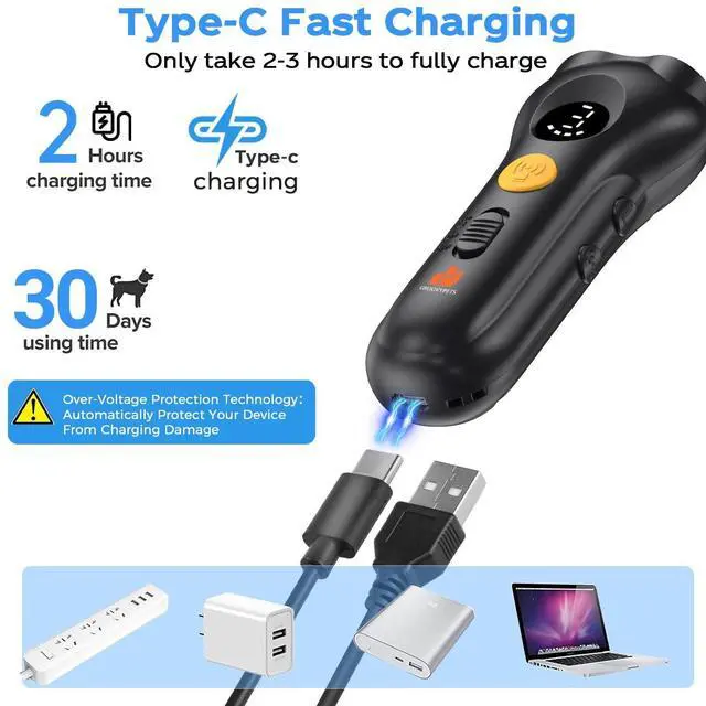 Alt view image 6 of 7 - 50 Ft Range Ultrasonic No Bark Training Humane Barking Deterrent Device with 2X Ultrasonic Emitters,Black