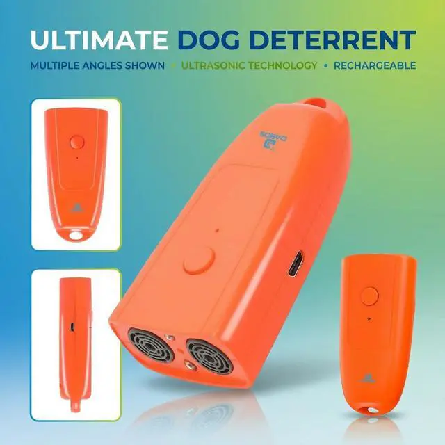 Alt view image 6 of 6 - DABOS Rechargeable Ultrasonic Dog Bark Deterrent & Training Device with Laser Pointer, Humane Anti-Barking Tool, 16-24ft Effective Range