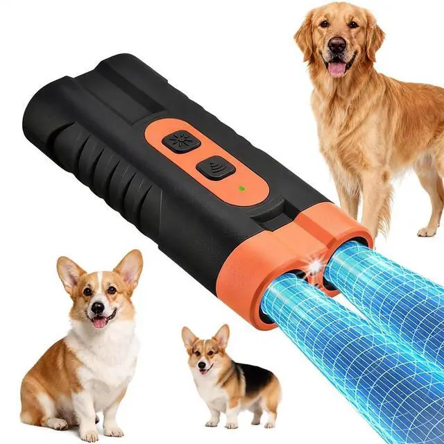 Main image of Dog Bark Deterrent Device Rechargeable,Anti Bark Tool for Dogs,Ultrasonic Dual Emitter 50ft Safe Correction Tools to Control Dog's Bark 25KHz,Trainer Barking Silencer Indoor&Outdoor with Flashlight