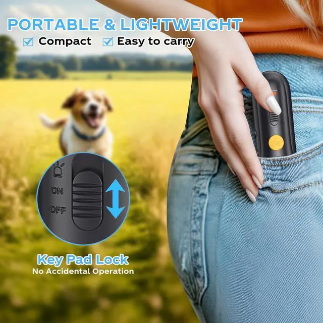 Alt view image 7 of 7 - 50 Ft Range Ultrasonic No Bark Training Humane Barking Deterrent Device with 2X Ultrasonic Emitters,Black