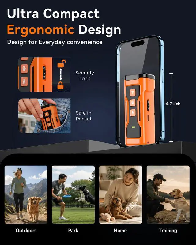 Alt view image 6 of 6 - Dog Bark Deterrent Devices, 3X Ultrasonic Anti Barking Device for Dogs, 6 Modes Stop Neighbors Dog Barks No More Bark Control | 33 FT Range Indoors Outdoors with Flashlight, Safe & Humane Behavior Cor