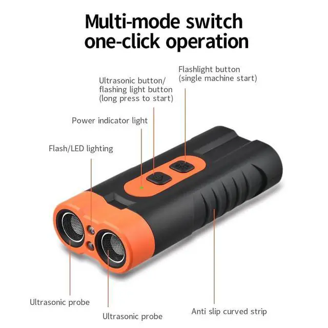 Alt view image 7 of 7 - Dog Bark Deterrent Device Rechargeable,Anti Bark Tool for Dogs,Ultrasonic Dual Emitter 50ft Safe Correction Tools to Control Dog's Bark 25KHz,Trainer Barking Silencer Indoor&Outdoor with Flashlight