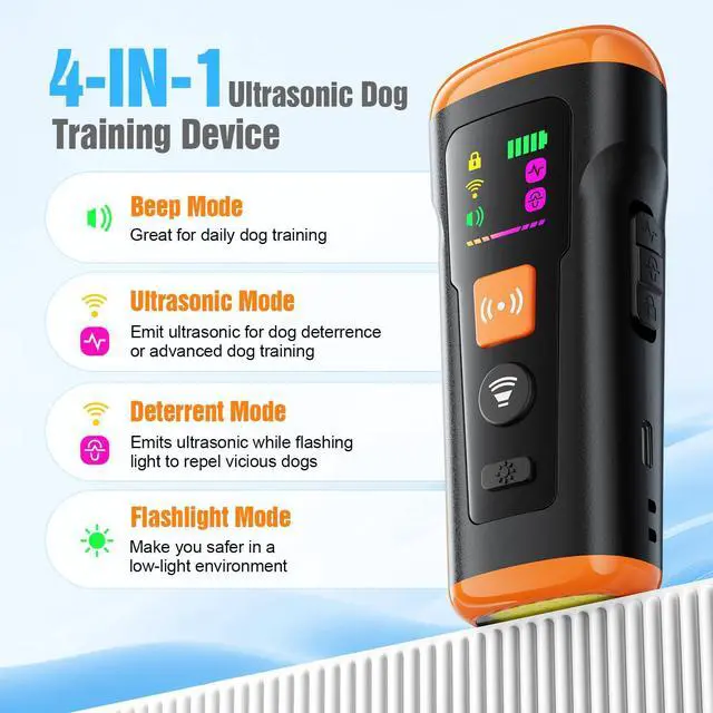 Alt view image 2 of 7 - Dog Bark Deterrent Devices, 3X Anti Barking Device for Dogs Ultrasonic Dog Training, Up to 50FT Bark Control Dog Barking Silencer, Correct Bad Behavior Indoor Outdoor Portable Dog Barking Stopper