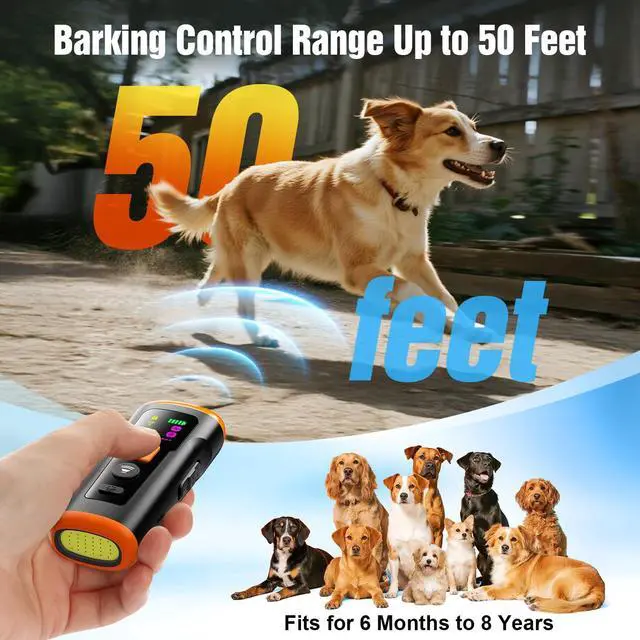 Alt view image 5 of 7 - Dog Bark Deterrent Devices, 3X Anti Barking Device for Dogs Ultrasonic Dog Training, Up to 50FT Bark Control Dog Barking Silencer, Correct Bad Behavior Indoor Outdoor Portable Dog Barking Stopper