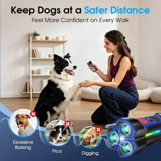 Alt view image 2 of 7 - Enhanced Ultrasonic Dog Bark Deterrent Devices, Professional 50ft Range Anti Barking Devices for Dogs, Long Battery Life & Safe Humane Design, Effectively Stops Noise & Bad Behavior