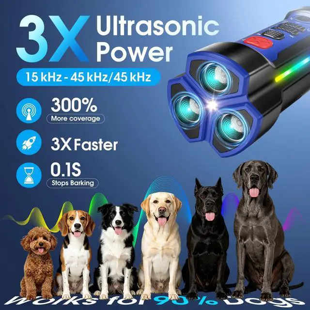 Alt view image 3 of 7 - Enhanced Ultrasonic Dog Bark Deterrent Devices, Professional 50ft Range Anti Barking Devices for Dogs, Long Battery Life & Safe Humane Design, Effectively Stops Noise & Bad Behavior