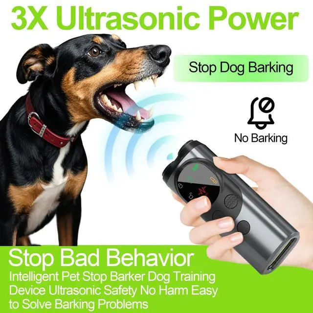 Alt view image 2 of 7 - Dog Sonic Bark Deterrents Devices for Own or Neighbor's Dog, 3X Ultrasonic anti barking device for dogs Bark Deterrent Safe & Effective Stop Dog Barking Device with LED Flashlight Dogs Training Tools