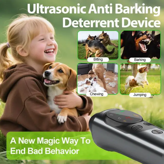 Alt view image 3 of 7 - Dog Sonic Bark Deterrents Devices for Own or Neighbor's Dog, 3X Ultrasonic anti barking device for dogs Bark Deterrent Safe & Effective Stop Dog Barking Device with LED Flashlight Dogs Training Tools
