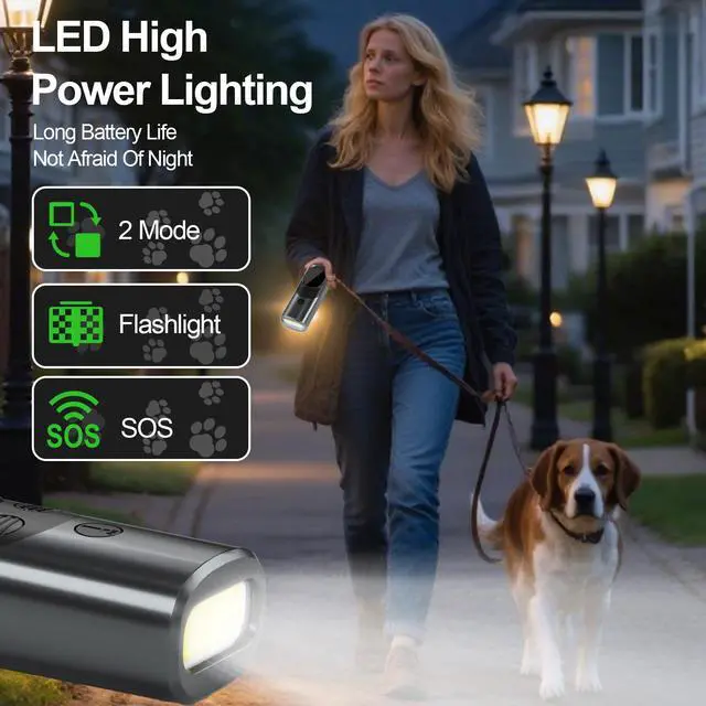 Alt view image 4 of 7 - Dog Sonic Bark Deterrents Devices for Own or Neighbor's Dog, 3X Ultrasonic anti barking device for dogs Bark Deterrent Safe & Effective Stop Dog Barking Device with LED Flashlight Dogs Training Tools