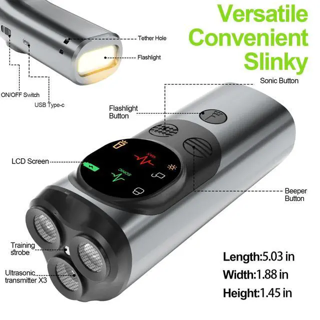 Alt view image 7 of 7 - Dog Sonic Bark Deterrents Devices for Own or Neighbor's Dog, 3X Ultrasonic anti barking device for dogs Bark Deterrent Safe & Effective Stop Dog Barking Device with LED Flashlight Dogs Training Tools