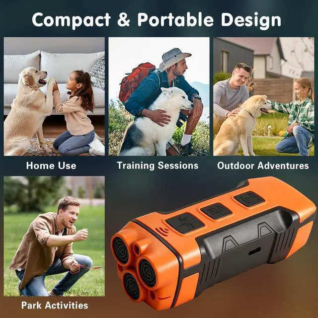 Alt view image 7 of 7 - Ultrasonic Dog Bark Deterrent Device, Portable Anti-Barking Tool to Stop Neighbor's Dog Bad Behavior, Indoor & Outdoor Use