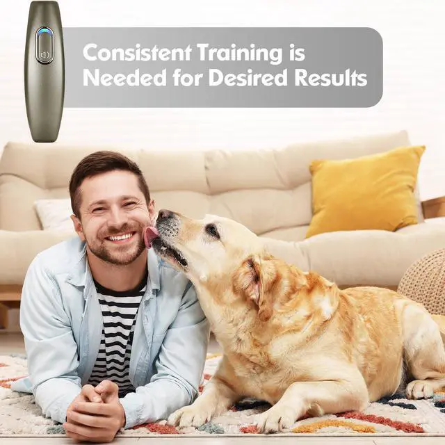 Alt view image 2 of 6 - Ultrasonic Dog Barking Deterrent, 2 in 1 Dog Training and Bark Control Device, Anti-Barking Device, Dog Silencer, Ultrasonic Dog Whistle, Indoor&Outdoor, up to 16.4 Ft Large Control Range(Brown)