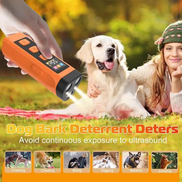 Alt view image 7 of 7 - Dog Bark Deterrent Device, 3X Ultrasonic Dog Trainer, Anti Barking Device with 65FT Range, Humane Bark Control for Dogs, 3 Training Modes, Works Indoors & Outdoors