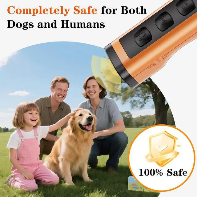 Alt view image 5 of 7 - Dog Bark Deterrent Devices Rechargeable Anti-Barking Device for Dogs 50ft Long Range Ultrasonic Correct Your Dog's Bad Behavior at the Push of aButton Better Than Shock Collars or Dog Training Collars