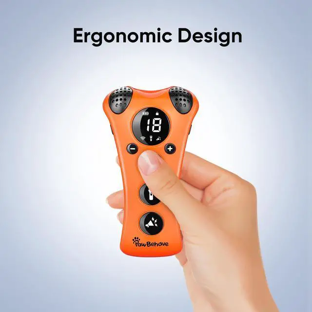 Alt view image 7 of 7 - PawBehave Adjustable Ultrasonic Dog Trainer World's First Variable Frequency Pet Behavior Corrector with 10 Level Ultra Sound, 18 Dog Whistles, Anti-Bark Flashlight, Humane Dog Deterrent (Orange)
