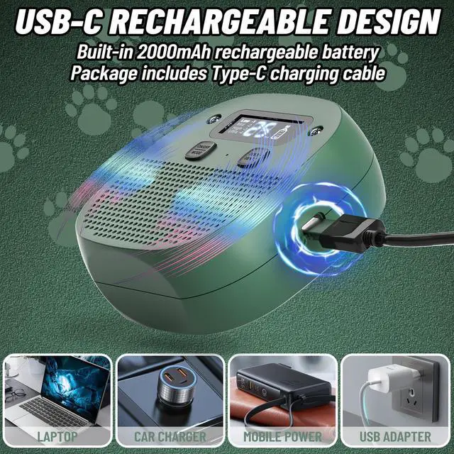 Alt view image 4 of 7 - Anti Barking Device, Rechargeable Ultrasonic Dog Barking Deterrent Devices | Anti Barking Device for Dogs, 50Ft Waterproof Barking Dog Deterrent Bark Box for Outdoor & Indoor, Safe Barking Silence