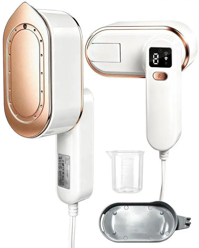 Main image of Travel Steamer for Clothes, 2-in-1 Handheld Garment Steamer Iron, 180° Rotatable Handle, 15s Fast Heat-up, 1200W Dry & Wet Ironing Machine, Ceramic Soleplate, White