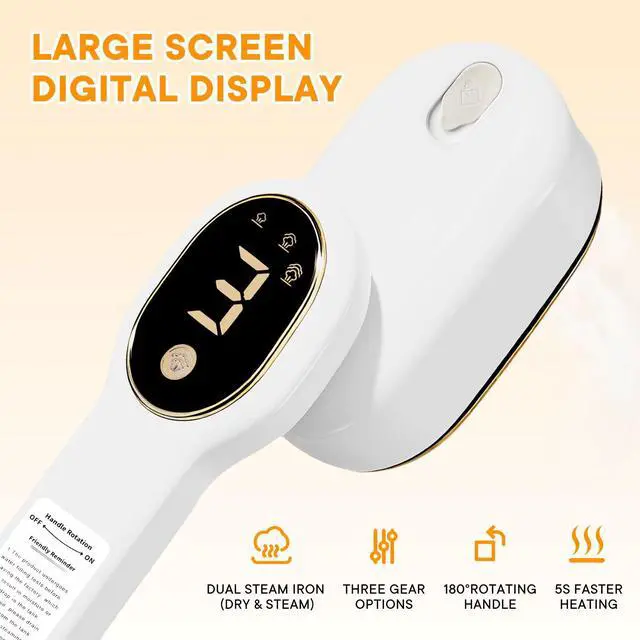 Alt view image 2 of 7 - Smart Travel Steamer for Clothes, 1200W Handheld mini travel Steam All-in-One Portable Steamer Iron with LCD Display, 3 Steam Modes & 5s Fast Heat-up, Garment Steamer for Travel